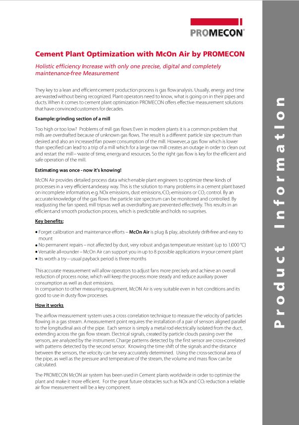 Cement Plant Optimization McON Air